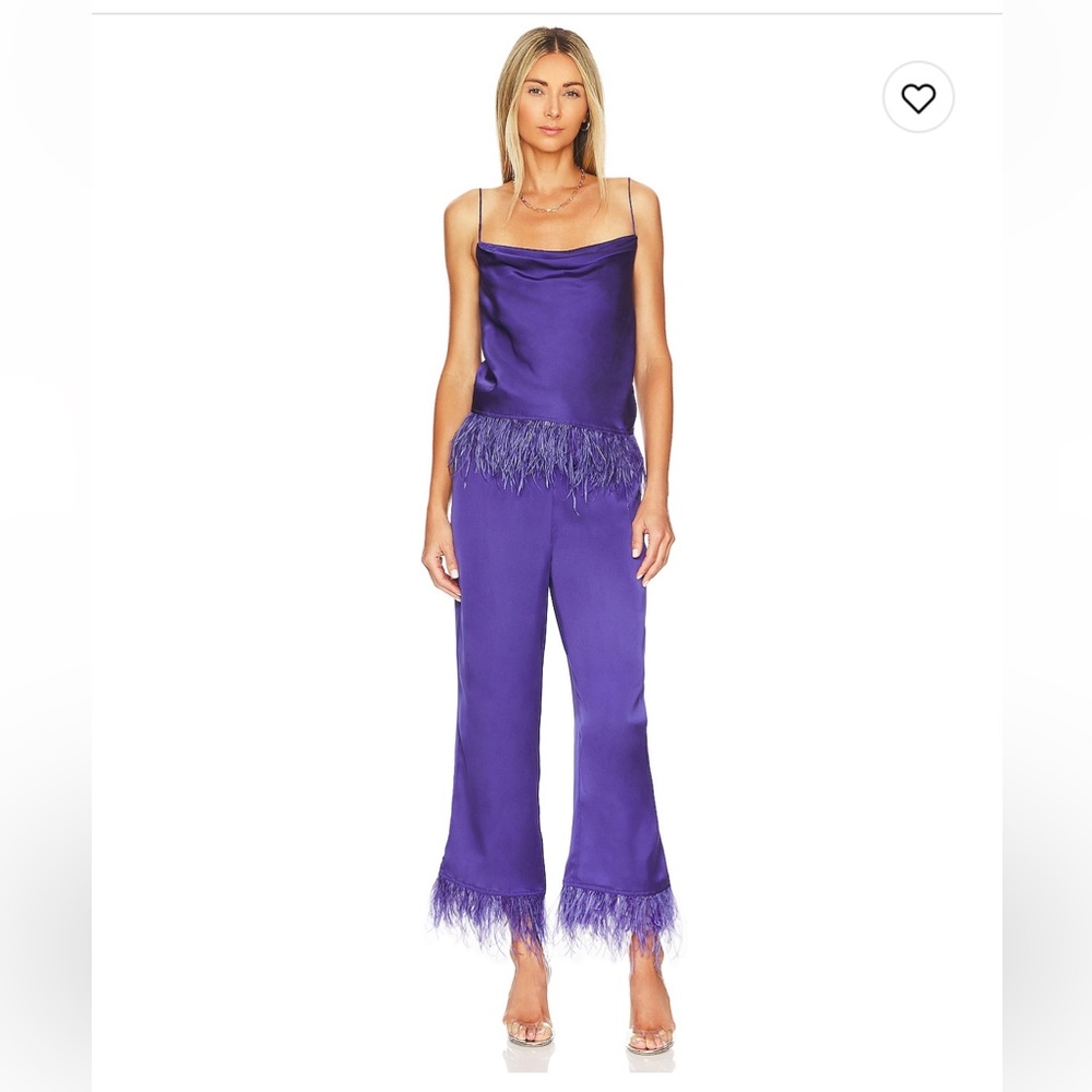 L’Academie Alix top and Chantal pant dark purple set size XS